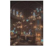 35/70/120/200/300/500/1000 Piece Wooden Puzzles for Adults - Magic Library Art Vertical Jigsaw - Premium Poplar Wood with Letter Partition - UV Printed DIY Wall Decor & Relaxing Gift