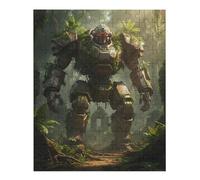 35/70/120/200/300/500/1000 Piece Wooden Puzzles for Adults - Mech Warrior Art Vertical Jigsaw - Premium Poplar Wood with Letter Partition - UV Printed DIY Wall Decor & Relaxing Gift