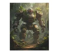 35/70/120/200/300/500/1000 Piece Wooden Puzzles for Adults - Mech Warrior Art Vertical Jigsaw - Premium Poplar Wood with Letter Partition - UV Printed DIY Wall Decor & Relaxing Gift