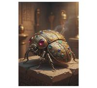 35/70/120/200/300/500/1000 Piece Wooden Puzzles for Adults - Mechanical Beetle Art Vertical Jigsaw - Premium Poplar Wood with Letter Partition - UV Printed DIY Wall Decor & Relaxing Gift