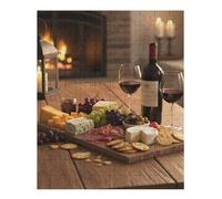 35/70/120/200/300/500/1000 Piece Wooden Puzzles for Adults - Wine And Cheese Art Vertical Jigsaw - Premium Poplar Wood with Letter Partition - UV Printed DIY Wall Decor & Relaxing Gift