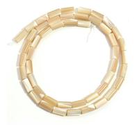 35-70pcs/lot Natural Shell Baeds Round Tube Beads DIY Bracelet Necklace Loose Spacer Beads for Jewelry Making Accessories-yellow-4x8mm 45pcs