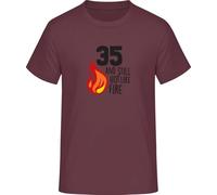 35 and Still Hot Like Fire T-Shirt, burgundy, 3XL