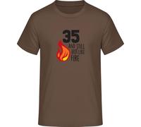 35 and Still Hot Like Fire T-Shirt, chocolate, 3XL