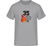 35 and Still Hot Like Fire T-Shirt, Grey (sports grey), S