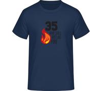 35 and Still Hot Like Fire T-Shirt, Navy Blue, M