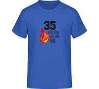35 and Still Hot Like Fire T-Shirt, royal blue, M