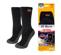 35° BELOW Thermal Insulated Socks for Men and Women, Designed with Soft Aluminized Loops to Keep Feet Warm and Cozy, One Pair, Large, Black/Silver