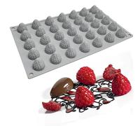 35-Cavity 3D Raspberry Silicone Mold, Realistic Textured Mini Fruit Shape, Food Grade Silicone for Chocolate, Candy, Cake Decoration, Ice Cube, Soap & Candle Making