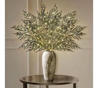 35" Christmas Lighted Norfolk Pine Branches, 4 Pack Flexible Led Lighted Branches, Pre-Lit Norfolk Pine Stems with Timer for Festive Ambiance, Battery Operated (1 set)