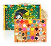 35 Colors Halloween Eyeshadow Palette, Red Glitter Eyeshadow, Halloween Makeup Palette, Bright Eyeshadow Palettes, Red and Blue Eyeshadow, Goth Makeup, Waterproof, High Color Rendering