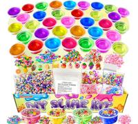 35 Cups DIY Slime Kit, Slime Kit for Girls, Glow in The Dark Clear Slime