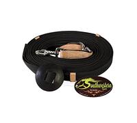 35' Flat Cotton Web Lunge Line with Bolt Snap & Rubber Stop - by Southwestern Equine (35', Black)