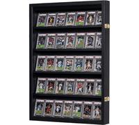 35 Graded Sports Card Display Frame - Baseball Card Display Case with Metal Clasp & UV Protection Acrylic Front, Wall Mounted Trading Card Cabinet for Football Basketball Hockey Cards （1pack）