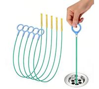 35 Inch Drain Snake 5 Pack, Unbreakable Metal Drain Cleaner and Unblocker Tool with Nylon Coating, Flexible Sink Hair Clog Remover for Kitchen, Toilet, Tub, Bathroom Drain Cleaner Tool