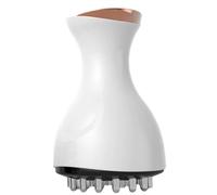 35 Intensities Electric Meridian Massage Brush - USB Rechargeable Body Massager with Microcurrent Vibration Red Light for Shoulder Neck Back, White