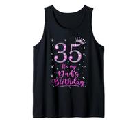 35 It's My Dad's Birthday Pink Crown 35 Years Old Tank Top