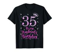 35 It's My Husband's Birthday Pink Crown 35 Years Old T-Shirt