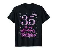 35 It's My Momma's Birthday Pink Crown 35 Years Old T-Shirt