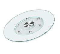35" Large Lazy Susan for Dining Table Kitchen Glass Turntable with Aluminum Alloy Bearing, Smooth Swivel