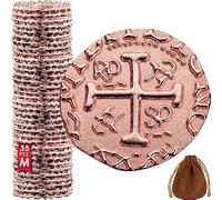35 Large Rose Gold Metal Pirate Coins, Treasure Coin Set, Diam.: 25 mm