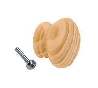 (35 mm, 10 Knobs) Pine Wooden Cupboard Door Knobs with Insert - 50mm