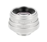 35 mm F1.6 C-Mount Lens Silver - Manual APS-C Portrait & Cine Lens Made of Metal