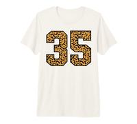 35 Number Leopard Thirty-Five Team Sports Varsity Matching Premium T-Shirt