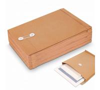 35 Pack A4 Envelopes, 250gsm Large Brown Envelopes Kraft Paper String Envelope Expandable Gussetted Cardboard Envelope for Business Office Home School (34 x 24 x 3cm)