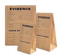 35 Pack Crime Scene Paper Evidence Bag for Receipts - Kraft Evidence Bags 3 Different Size for Securing Receipts and Small Evidence Items