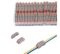 35-Pack Electrical Wire Connectors - Compact Lever Nut Terminals for Quick Splicing, Ideal for Conductor Cables and DIY Projects