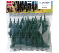Busch 6492 OO/HO 35 Pack Budget Fir Trees with base