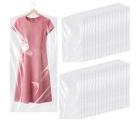 35 Pack Plastic Clothes Covers, 60 * 120 cm Dry Cleaning Bags, Hanging Dust Proof Garment Bags for Shirt Suit Jacket Clothing Store and Dry Cleaner Essentials