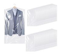 35 Pack Plastic Clothes Covers, 60 * 90 cm Dry Cleaning Bags, Hanging Dust Proof Garment Bags for Shirt Suit Jacket Clothing Store and Dry Cleaner Essentials