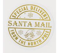 35-Pack Santa Delivery Stickers - North Pole Christmas Labels with Shiny Gold Foil Print for Children’s Presents Gifts