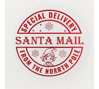 35-Pack Santa Delivery Stickers - North Pole Christmas Labels with Shiny Red Foil Print for Children’s Presents Gifts