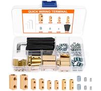 35 pcs 2, 4, 6, 8, 10, 12AWG Wire Connector Quick Wiring Connection Terminal Circuit Connector with 70 Screw 35 Heat Shrink Tube and 3 Wrench for Household Appliances and the Power Industry