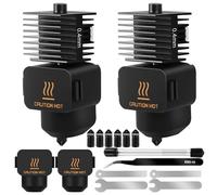 35 PCS 2 Sets Upgrade Hotend Kit, 3D Printer Print Head Hot End Heating Block Kit with 0.2/0.4/0.6mm Hardened Steel Nozzle, Tweezers & Nozzle Cleaning Needles for Bambu Lab A1/A1 Mini 3D Printer