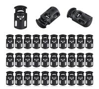 35 Pcs Black Plastic Spring Cord Locks for Drawstring, Cord Locks End Spring Toggle StopperReliable Elastic Shoeslace Lock for Shoelaces Paracord Bags Clothing Elastic Cords Clothing DIY Projects