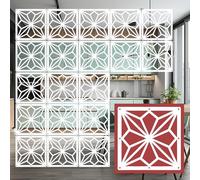 35 PCS Decorative Room Divider Panels - Thick Wall Screen with Floral Carving Design, Hollow Out for Bedroom, Living Room, Kitchen, Office, Restaurant, Home & Hotel Decor - White