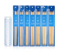 35 Pcs Double Pointed Knitting Needle Set, 2/2.5/3/3.5/4/4.5/5mm 7 Sizes Bamboo Knittings Needles Sock Knittings Needle 7 Sizes for Beginners Adults and Socks Sweater and Small Projects