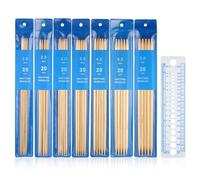35 Pcs Double Pointed Knitting Needles 2/2.5/3/3.5/4/4.5/5mm 7 Sizes Bamboo Knitting Needles for Socks Sweater Socks KnittingNeedle Kit with Ruler
