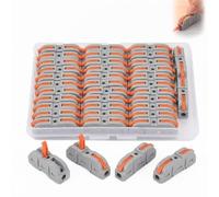 35 PCS Electrical Connectors Lever Nut Wire Connectors Kit, Quick Splice Terminal Blocks, Compact Conductor Cable Connectors for Fast Wiring, Butt Splicing Terminals, DIY Home Automotive Use