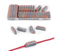 35 Pcs Electrical Connectors, Lever Nut Wire Connectors Terminals Blocks for Quick Spli-CING into Way Compact Conductor Cable Connectors, Quick Connect Butt Terminals for DIY Splicing