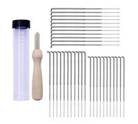35 Pcs Felting Needles Kit, 3 Sizes - Needle Felting Needles, Wool Felt Tools Stitch Punch with Bottle and Wooden Handle Holder, Complete Starter Kit for DIY Crafting, Making Felt Animals, and Toys