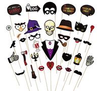 35 Pcs Halloween Party Photo Booth Props,Funny Birthday Selfie Props Party Prop Kit with Sticks Parties Decorations Supplies Creative Photo Prop for Holiday Halloween Theme Parties Favors