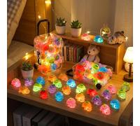 35 Pcs Mini Crystal Tortoise Animals with 1 Pc Suitcase, Luminous Tiny Animals Figurines to Hide Glow In The Dark Miniature Resin Animals Fish Tank Decorations for Fish Tank Decor (Multicolor)