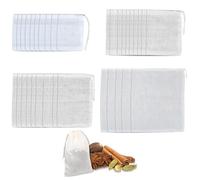 35 Pcs Muslin Bags, 4 Sizes 6x8cm 8x10cm 10x15cm 13x16cm, Reusable Tea Bags for Loose Tea, Spice Bags for Cooking, Filter Bags for Herbal Tea, Soup, Stewing, Coffee, Hot Pot Ingredients