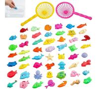 35 PCS Sea Creatures for Daily Use, Toy Fish Animal Figures with Nets, Ocean Themed Interaction for Bath Time and Gentle Touch Experience, Educational Aquatic Ornaments for Classroom Activities
