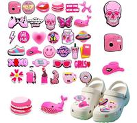 35 PCS Summer Halloween Shoe Charms,Decoration Waterproof PVC Shoe Decorations Compatible for Crocs, DIY Durable Shoe Accessories for Girls Kids Boys Birthday Party